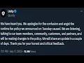 Unity Apologizes To Developers And Gives Up On Pricing Change