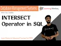 INTERSECT Operator in SQL Lesson 76 DBMS Learning Monkey