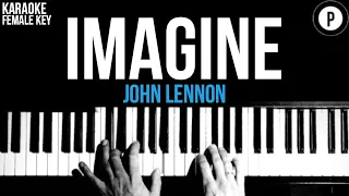 Download John Lennon - Imagine Karaoke SLOWER Acoustic Piano Instrumental Cover Lyrics FEMALE KEY MP3