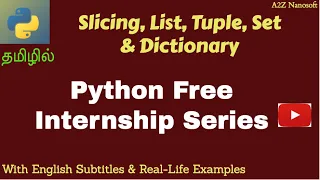Python String Slicing list tuple set dictionary Lockdown online courses in Tamil Subtitles