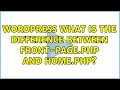 Wordpress What is the difference between front-page php and home php