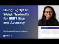 Lessons from Using SigOpt to Weigh Tradeoffs for BERT Size and Accuracy