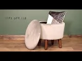 Spatial Order Gray Miller Modern 18 Round Velvet Tufted Storage Ottoman