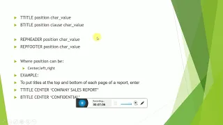 sql plus formatting commands 2