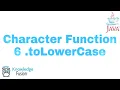 Character Function - toLowerCase Method JAVA Programming ICSE