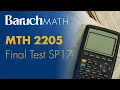 Baruch College MTH 2205 - Final Test SP17
