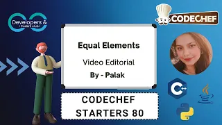 Equal Elements Starters 80 CodeChef DCC NIT-A