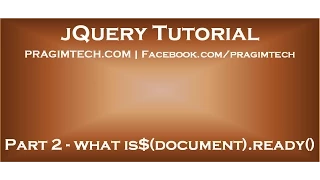 What is document ready function in jquery