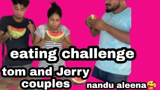 eating challenge tom and jerry couples nandu aleena 