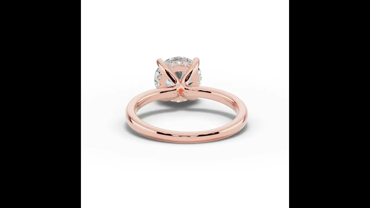 Round Lustre Hidden Halo Solitaire