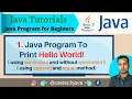 01 Java program to print hello world using semicolon and without semicolon