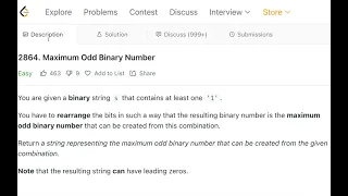 LC Maximum Odd Binary Number - Arabic