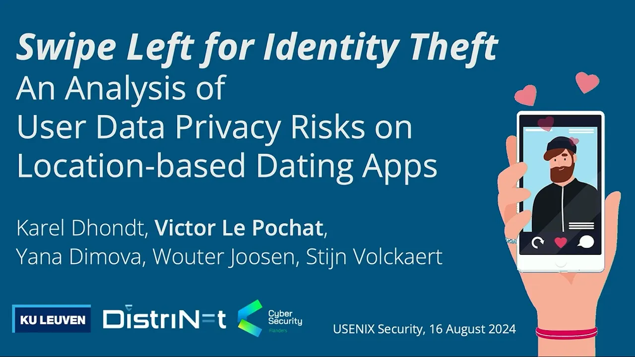 USENIX Security '24 - Swipe Left for Identity Theft: An Analysis of User Data Privacy Risks on...