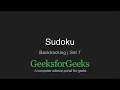 Sudoku Explanation Backtracking Set 7 GeeksforGeeks