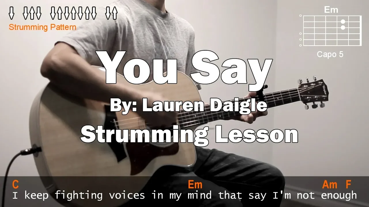 Lauren Daigle - You Say Cover With Guitar Chords Lesson (Strumming)