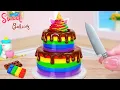 Download Lagu 🍫🌈 How to Make a Stunning Miniature Rainbow Cake  Easy \u0026 Moist Layered Recipe by Sweet Baking 🍫🌈