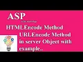HTML Encode and URL Encode Method in ASP
