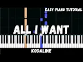 Download Lagu Kodaline - All I Want (Easy Piano Tutorial)