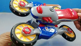 Satisfying Toys|Unboxing Ev Police Car, Police Car 360 Rotate, Ev 360 Rotate Stop Motor|ASMR
