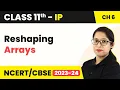 Reshaping Arrays Class 11 Informatics Practices Chapter 6 Theory and Practical Code 065