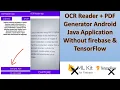 OCR Reader PDF Generator Android Java Application Without firebase TensorFlow Must Watch