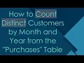 How to Count Distinct Customers by Month and Year from the Purchases Table