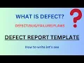 Defect Report Template BeingAProgrammer What is defect How to write defect report Testing