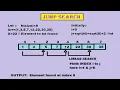 Jump Search Search Algorithm Data Structure Code and Output CodeWit rv
