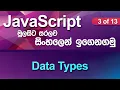 Data Types - JavaScript Tutorial in Sinhala