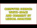 Computer Science White-space and comment by lexical analyzer