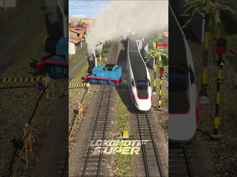 INSANE! Snake Like Fast Train Nearly Hits Thomas Train! 😱🚆🐍  #train #railway #thomasandfriends