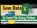 Save Data To Excel File In Python
