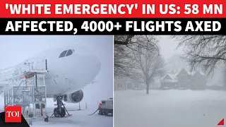 HIGH ALERT In US: 58,000,000 Under Winter Storm Warnings, 4000 More Flights 'Grounded' | Watch