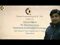 PYTHON PROGRAMMING LECTURE 07 Classes Objects By Mr Sarvachan Verma AKGEC
