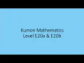 Kumon Mathematics E20a E20b