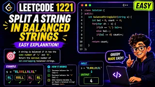 LeetCode 1221 - Split a String in Balanced Strings Beginner Friendly C Solution