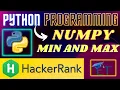 Min And Max in Hindi NumPy HackerRank Python Programming Rajnish Chaurasia