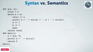 Lecture 9 Understanding Syntax vs Semantics in Programming Python Explained Algorithm Design