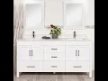 72 inch Double Sink Vanity with Quartz Countertop Mirrors and Faucets