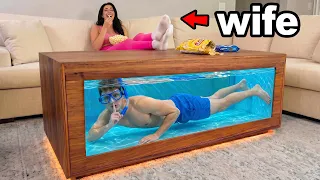 I Built a SECRET Swimming Pool to Hide from My Wife!