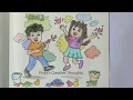 How to draw holi drawing Holi drawing coloring holi celebrations Kids holi drawing