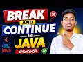 Java Break and Continue in Telugu Complete Explanation with Examples Telugu Tutorial