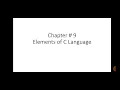 Computer Science 2nd year Chapter Elements of C Language Data types categories By Ms Shiza Hasan