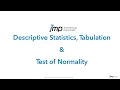 Tabulation Descriptive Statistics and Test of Normality