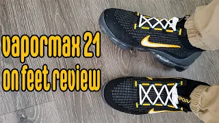 Nike Air Vapormax 2021 FK Black University Gold On Feet Review DH4086 001