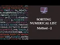 Sort a list writing a logic in Python - Method 2