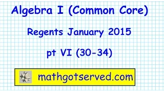 NYS Algebra 1 common core January 2015 Regents 30 31 32 33 34 solving systems