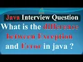 What is the difference between Exception and Error in java JAVA INTERVIEW QUESTIONS AND ANSWERS