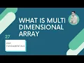 What is Multi Dimensional Array-PHP FUNDAMENTALS IN HINDI-PART-27