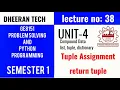 GE8151 PROBLEM SOLVING AND PYTHON PROGRAMMING PSPP Manojkumar Lectures tuple assignment